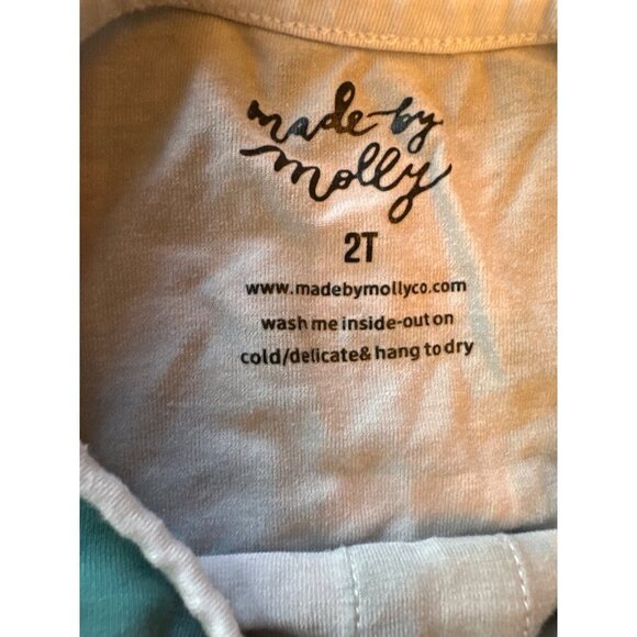 Made By Molly 2T Toddler Pajama Set Button Front Viscose/Spandex Green Checkered - Picture 4 of 7